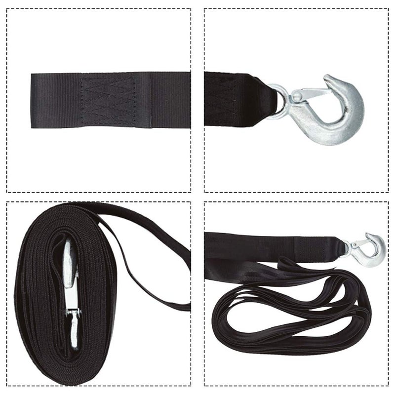Bueake Tow Strap with Hooks 2 Inch x 20 Foot, 20,000 lbs Capacity Tow Rope - Heavy Duty Emergency Towing Straps for Vehicles, Cars, Trucks, ATV, for Roadside Recovery, not for Off-Road Recovery (Black) - Image 5